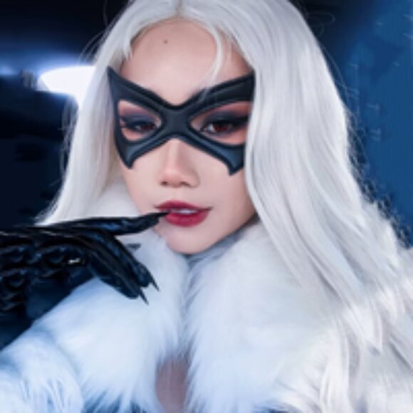 Vybe Couture Black Leather Cat Mask - Picture 2 of 3